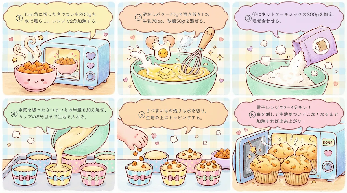 さつまいも蒸しパンのレシピ