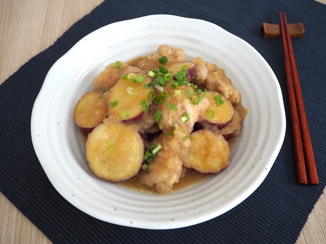 さつまいもと鶏もも肉のみぞれ煮