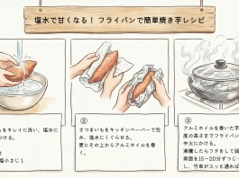 塩水で甘くなる！ フライパンで簡単焼き芋レシピ