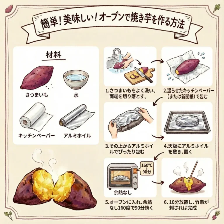 ねっとりホクホク！オーブンで作るおいしい焼き芋の作り方を解説