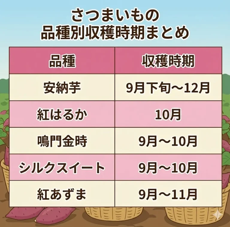 さつまいもの収穫時期・タイミングは葉や茎に注目！さつまいものさつまいもの収穫時期・タイミングについて解説
