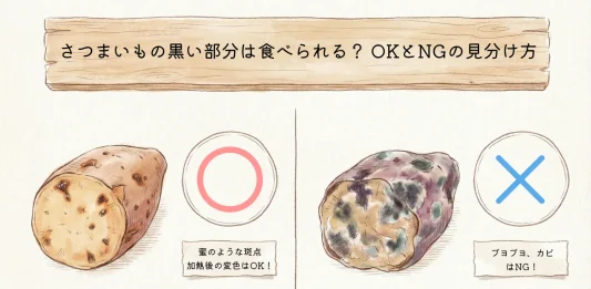さつまいもの黒い部分は食べられる？ OKとNGの見分け方