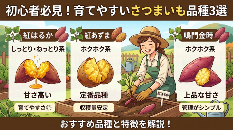家庭菜園のさつまいもにおすすめの品種はこれ!初心者向け3品種を比較
